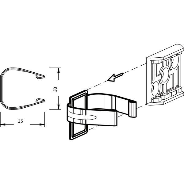 CAMAR Sockelblenden-Clip Stahl 28 mm Stahl verzinkt