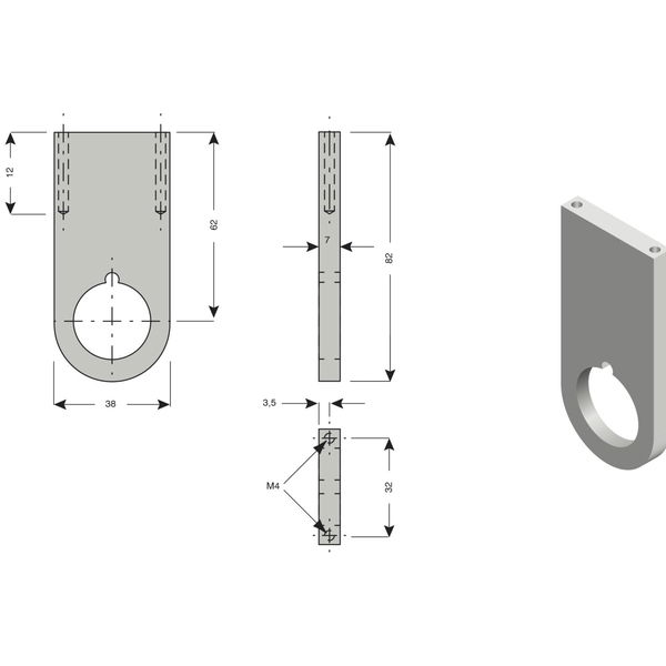 Schrankrohrlager Mittelstück zu Schrankrohr rund, Aluminium silberfarbig