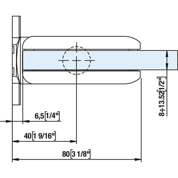 Duschtür Scharnier 8010BTJC 90 Grad Glas-Wand Hydraulik, Aluminium silberfärbig