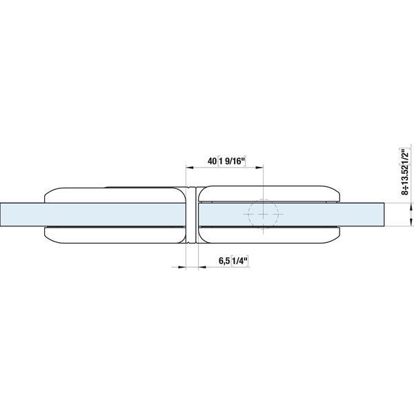 Duschtür Scharnier 8010BTJC 180 Grad Glas-Glas Hydraulik, Aluminium silberfärbig