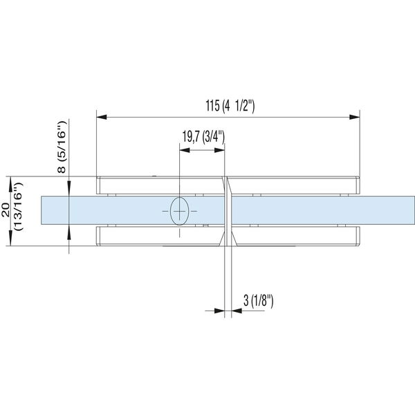 Duschtür Scharnier 8505N 180 Grad Glas-Glas, Messing verchromt poliert