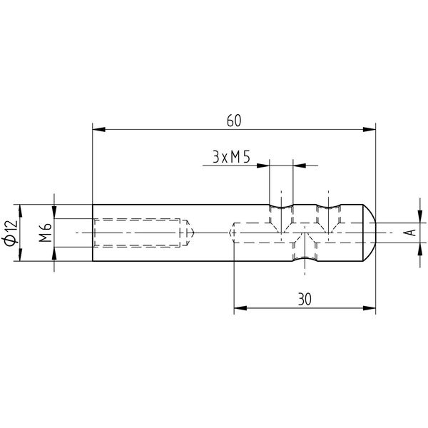 CROSO Anschlussstück für Seil, mit Innengewinde M6, Edelstahl V4A