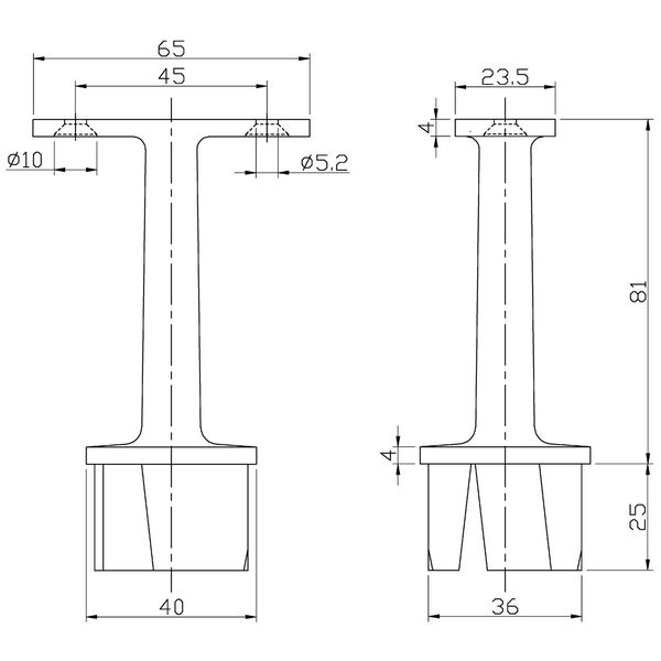 CROSO Handlaufträger für Vierkantrohr 40 x 40 x 2,0 mm, Edelstahl V2A