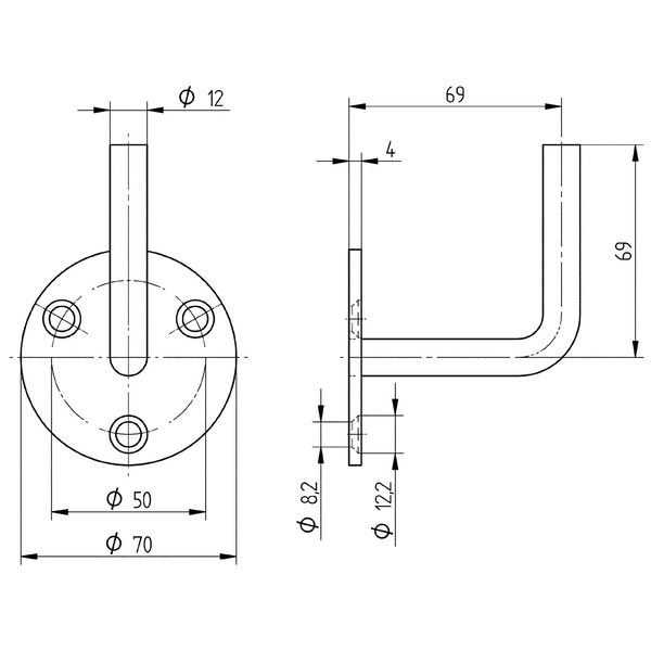 CROSO Handlaufträger mit Anschweißende (Geländersysteme)