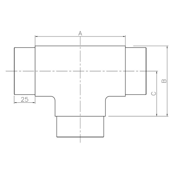 CROSO T-Verbinder für Rohr ø 42,4 x 2,0 mm, Edelstahl geschliffen V2A