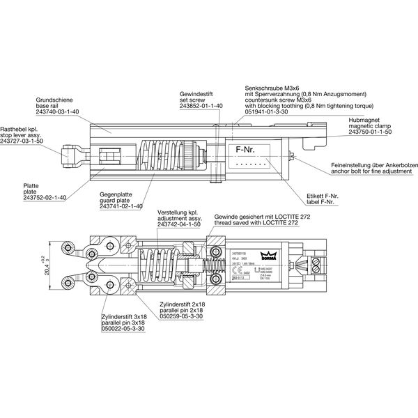 DORMAKABA EMF-Einheit für 1- und 2-flg. EMF/EMR-Gleitschienen zu TS 93