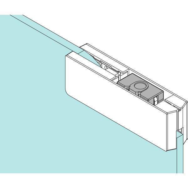 Oberer Eckbeschlag PT 20 Mundus, ESG 8 – 12 mm, Edelstahl (38.200) | Glastürbeschlag – Zubehör dormakaba