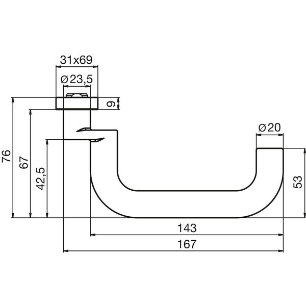 OGRO Drückerlochteil PREMIUM 8100 A FS/6620