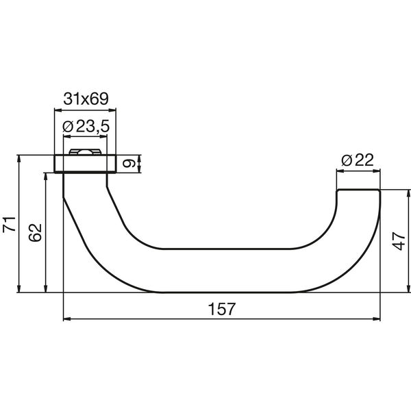 OGRO Drückerlochteil PREMIUM 8350 V FS/6621