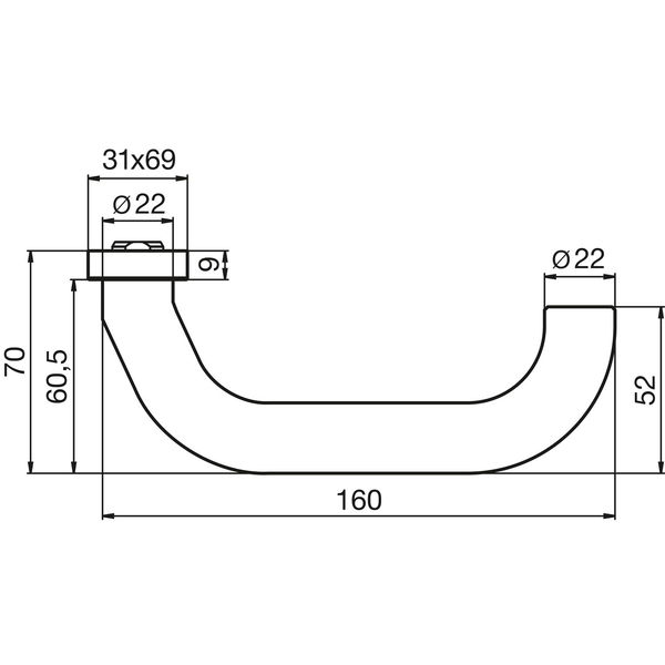 OGRO Drückerlochteil PREMIUM 8350 V/6621