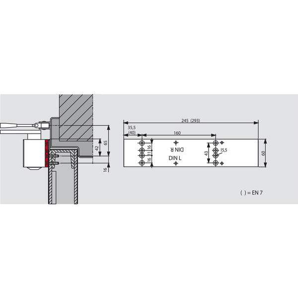 DORMAKABA Montageplatte für TS 83