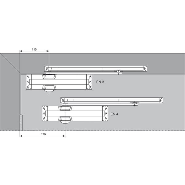 DORMAKABA Türschließer TS 90 Impulse EN 3/4, 1-flg. Gleitschiene, silber