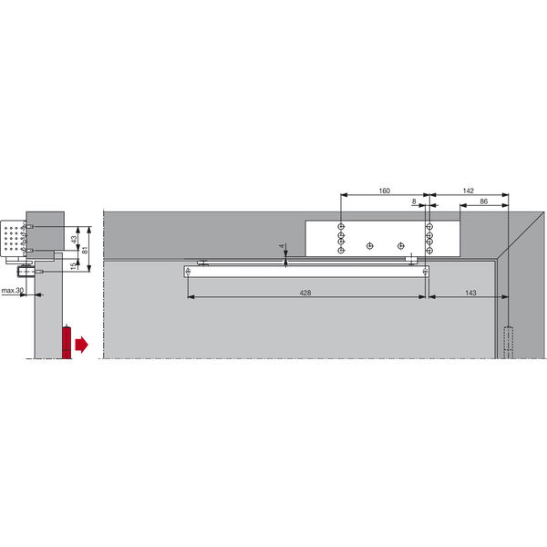 Türschließer TS 92 B G-RF EN 1-4, 1-flg. mit Gleitschiene