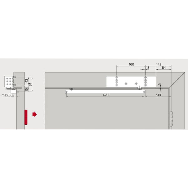 DORMAKABA Türschließer TS 93 B BASIC G-N EN 2-5, 1-flg. Gleitschiene, silber