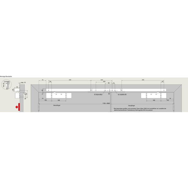 DORMAKABA Türschließer TS 98 XEA GSR-EMR2-V, EN 1-6, Gleitschiene, silber