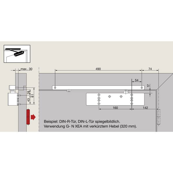 DORMAKABA Türschließer TS 98 XEA G-RF, EN 1-6