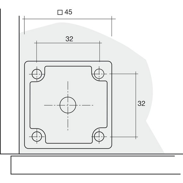 Dekorfuß Square 45 x 45 mm