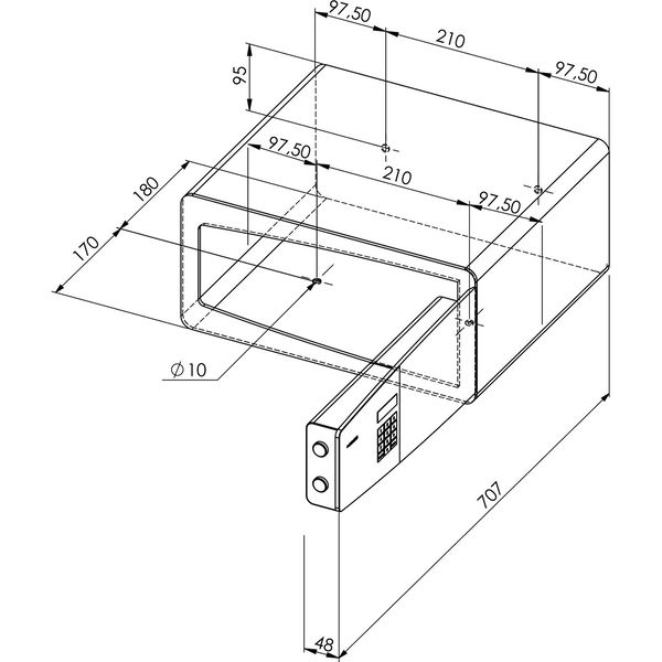 Dometic Hoteltresor ProSafe MD408 – Hotelsafe, Möbeltresor mit Zahlenscloss, anthrazit