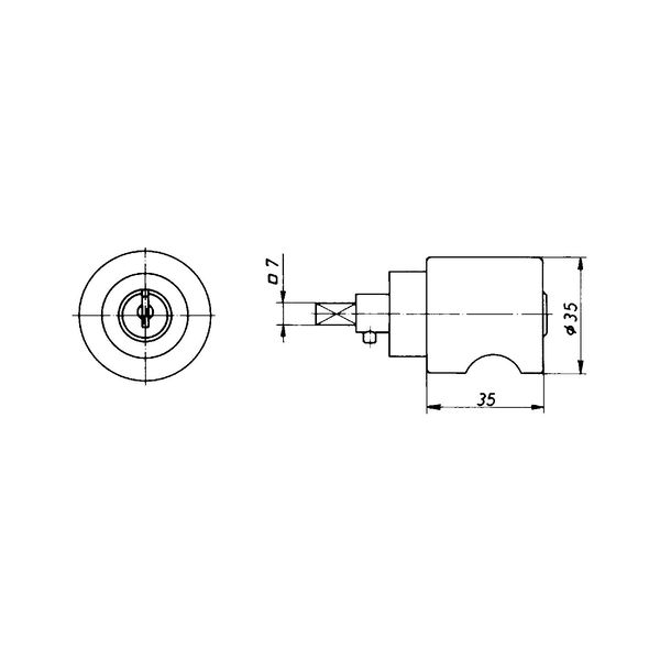 HEKNA Zylinder Drehknopf Metall System 30