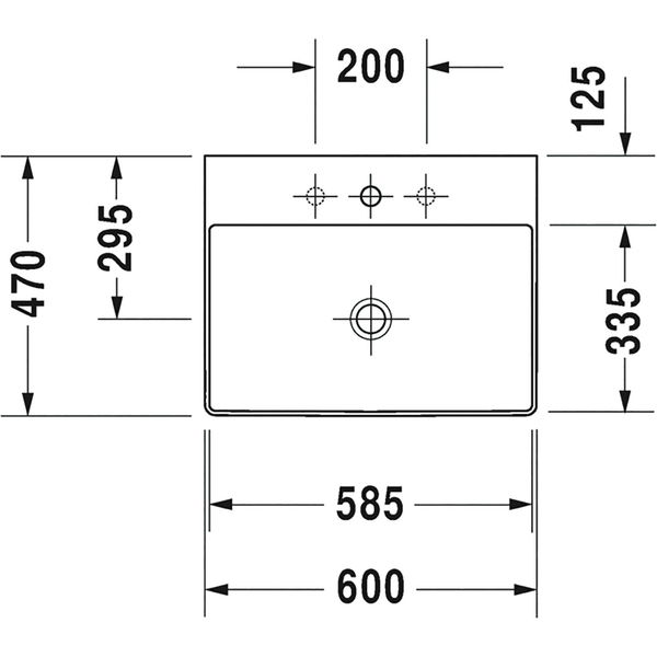 Duravit Aufsatzwaschbecken 600×470 DuraSquare 60 – Waschtisch aus hochwertigem Keramik, weiß