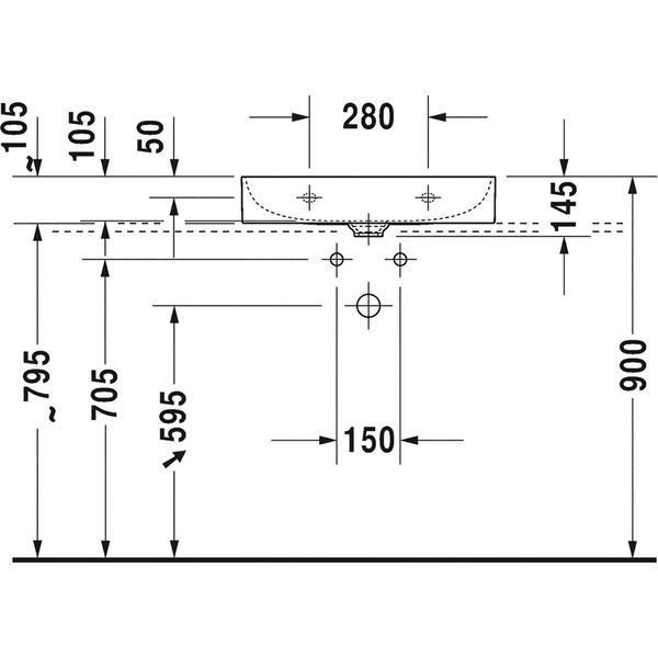 Duravit Aufsatzwaschbecken 600×470 DuraSquare 60 – Waschtisch aus hochwertigem Keramik, weiß