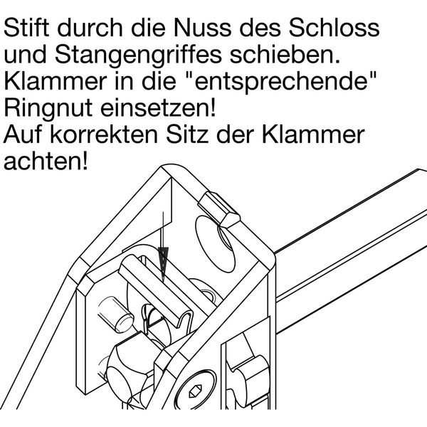ECO Stift mit Nut, einseitig,für ECO Stangengriff ohne Gegenbeschlag