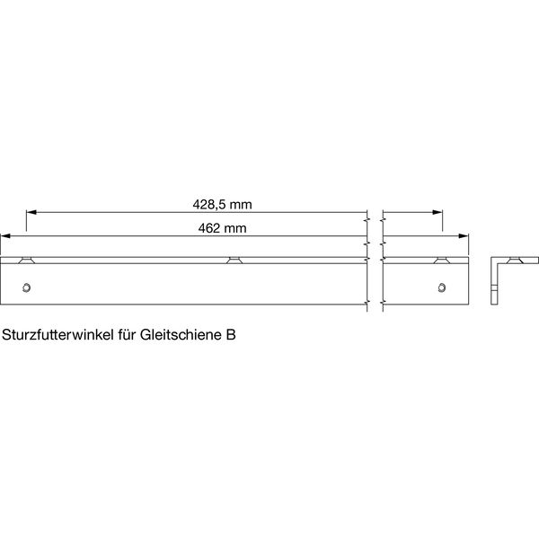 Eco Sturzfutterwinkel für Gleitschiene GSB (Türschließer TS31) silberfarbig