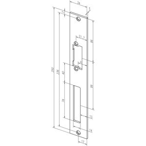 Flachschließblech 94A geschlossen, 94A35-01, 250 x 34 x 3 mm, Edelstahl