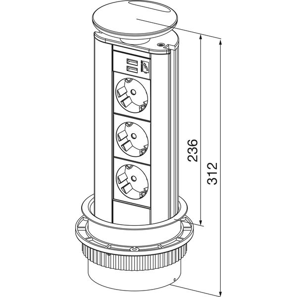 EVOline Steckdosenelement EVOline Port USB 230 V