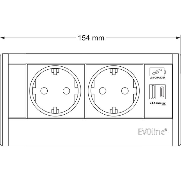 EVOline Steckdosenelement EVOline R-Dock 230 V + EVOline Wing