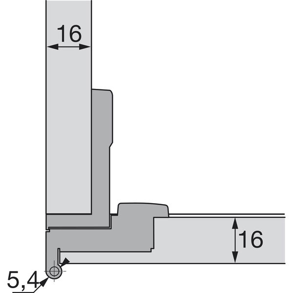 HETTICH Selekta Pro 2000 Seitenteil, TA 12mm, TS 16mm mit Zuhaltung
