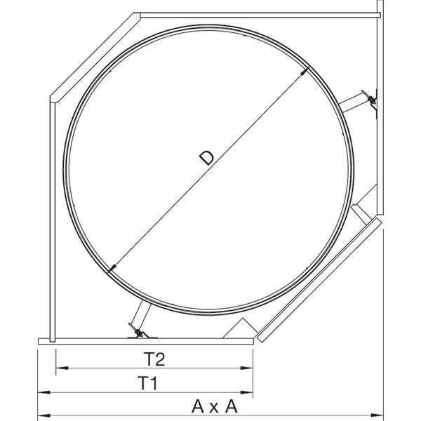 VAUTH-SAGEL COR Wheel Pro Eckschrank Drehbeschlag 4/4-Kreis Drehbodensysteme