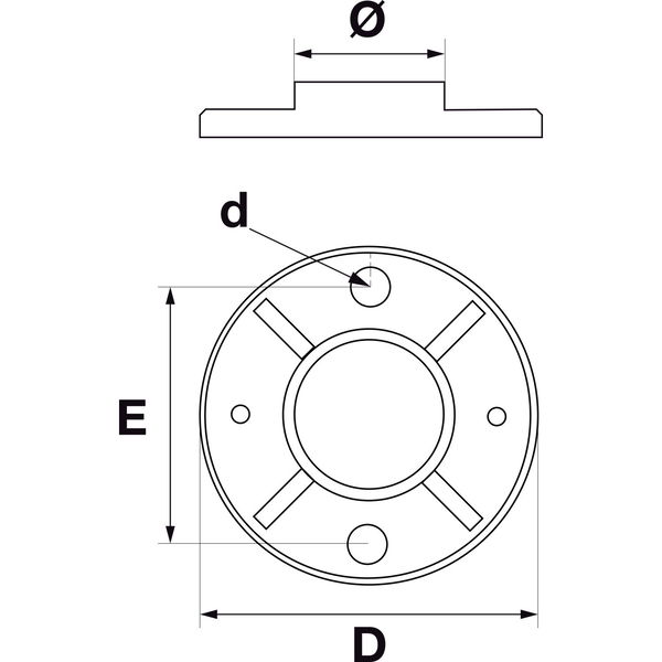 ECONOMY Flansch aussen für Rohr ø 42,4 mm,Edelstahl V2A