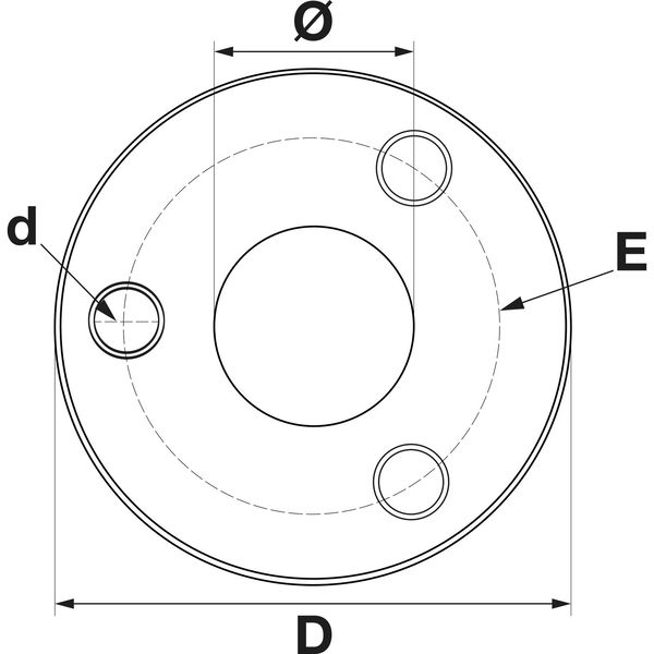 ECONOMY Ronde gelocht für Rohr ø 42,4 mm,Edelstahl geschliffen V2A