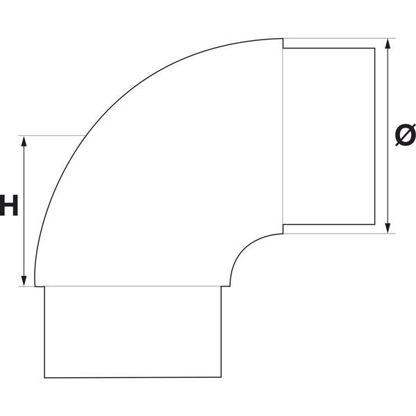 ECONOMY Rundbogen 90° für Rohr ø 42,4 x 2,0 mm,Edelstahl geschliffen V2A