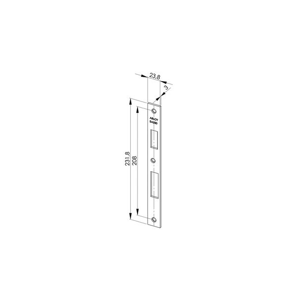 Schließblech EA 330 für Elektro-Sicherheitsschlösser, 231,8 x 23,8 x 3 mm