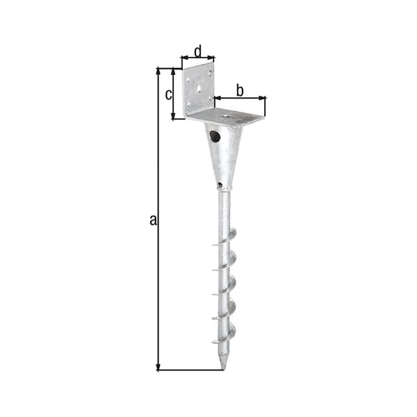 Alberts Einschraub Pfostenträger für Hölzer bis 90x90mm für Vierkantholzpfosten, Stahl feuerverzinkt