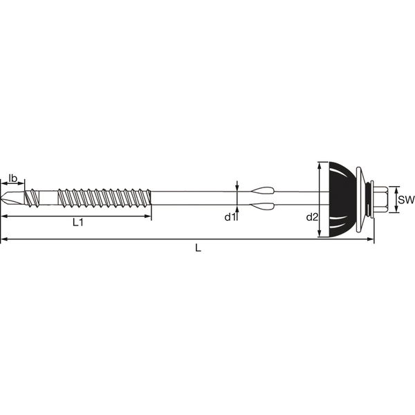 Eternitschraube 6,5×130 duplexbeschichtet mit Bohrspitze & Regenhut