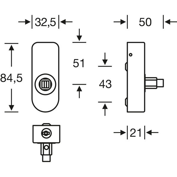 FSB Fenstergriff Adapter-Rosette oval abschließbar