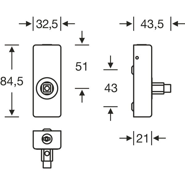 FSB Fenstergriff Adapter-Rosette eckig abschließbar