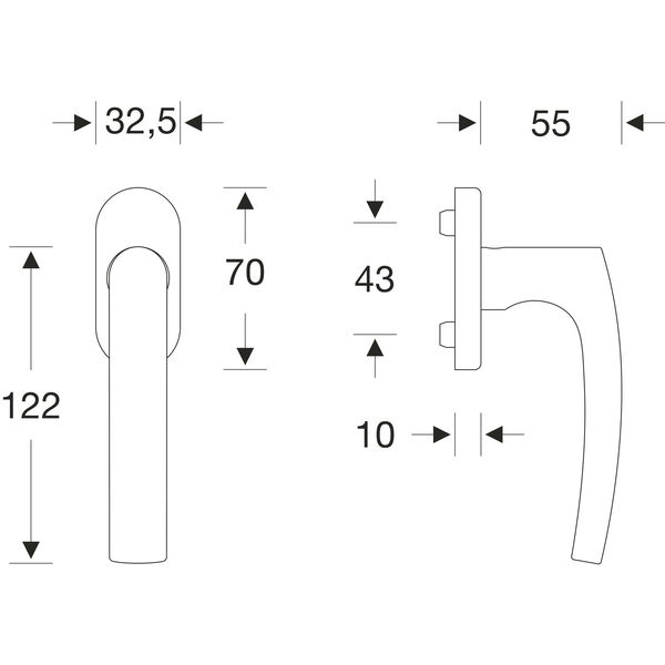 FSB Fenstergriff 34 1015 ovale Rosette