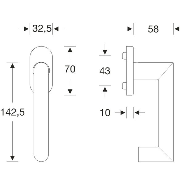 FSB Fenstergriff 34 1016 ovale Rosette