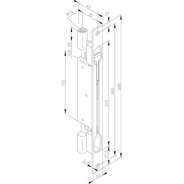 FUHR Doppeltürriegel Hub 20