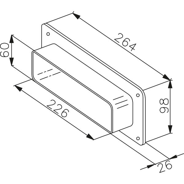 FABER Flachkanal Anschlussstück  226 x 60 mm