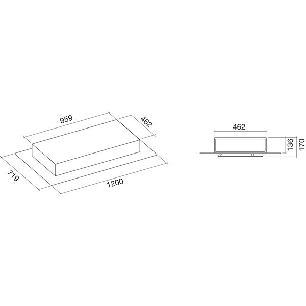 Falmec Decken-Dunstabzugshaube Aura 120 Weiß Glas 1200mm mit Randabsaugung und 5 Jahre Garantie – Touchbedienung, LED-Beleuchtung, Carbon.Zeo-Filter, Fernbedienung