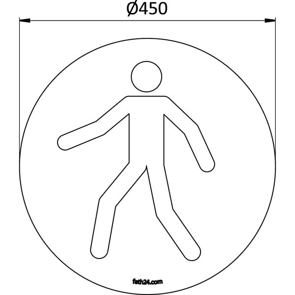 Bodenschild Fußgängerweg benutzen 450mm