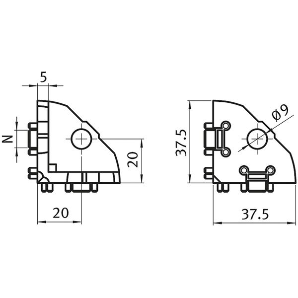 Fath Eckwinkel I 40×40 Item System zur rechtwinkligen Verbindung von 3 Aluprofilen mit Nut 8 – 10 Stück