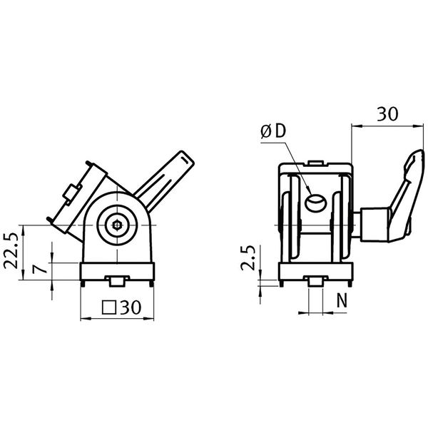 Fath Gelenk mit Klemmhebel Item System passend zu Aluprofil 30×30 Nut 6 – Scharnier, Zinkdruckguss