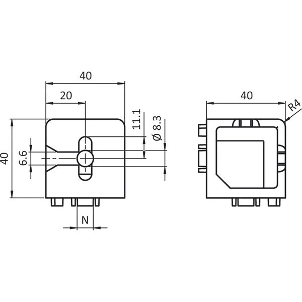 Fath Klemmprofilverbinder passend zu Item System Aluprofil Nut 8, Kunststoff schwarz