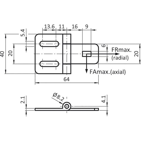 Fath Scharnier 64/40 Item System für Flächenelemente / Aluprofile, Stahl verzinkt – 10 Stück